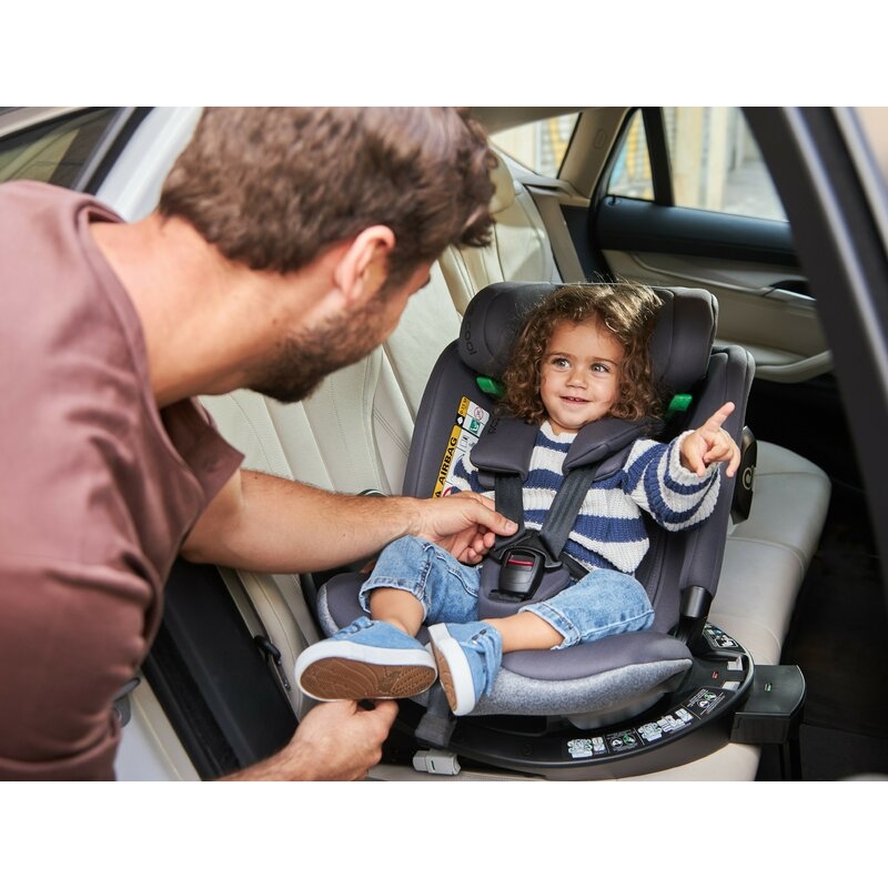Scaun auto, Be Cool, Wagon I-Size, Rotire 360 grade, 40 - 150 cm, 0 - 36 kg, Cu Isofix si picior stabilizator, Cu protectie laterala de siguranta, Conform cu standardul european de securitate ECE R129, Carbon