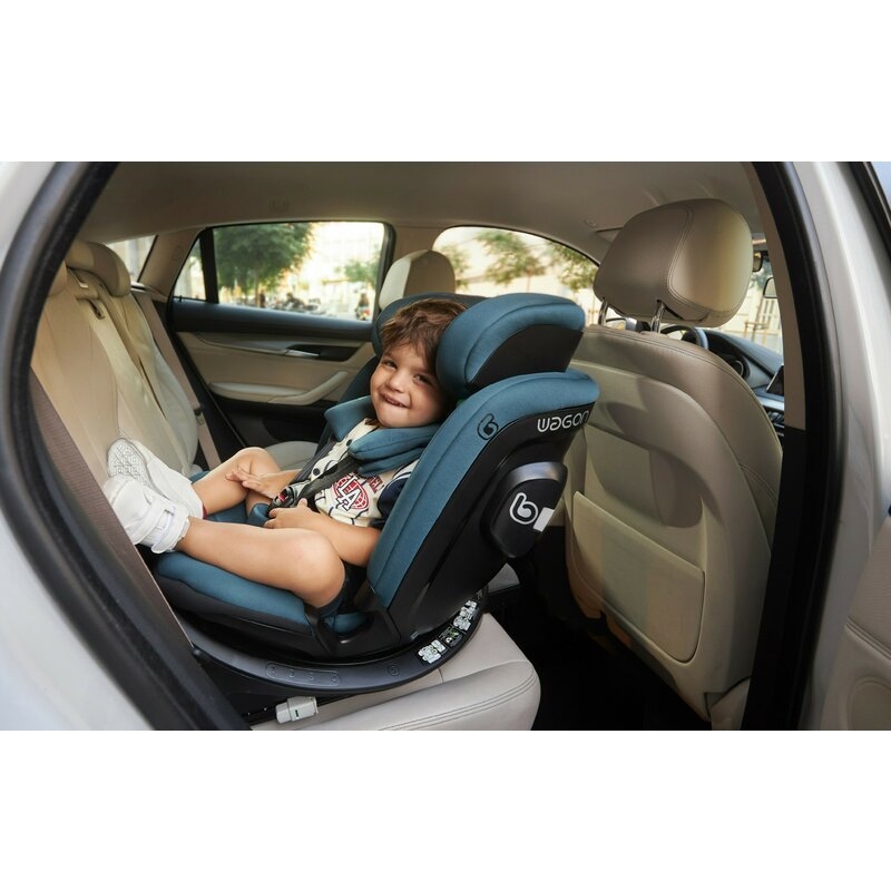 Scaun auto, Be Cool, Wagon I-Size, Rotire 360 grade, 40 - 150 cm, 0 - 36 kg, Cu Isofix si picior stabilizator, Cu protectie laterala de siguranta, Conform cu standardul european de securitate ECE R129, Carbon