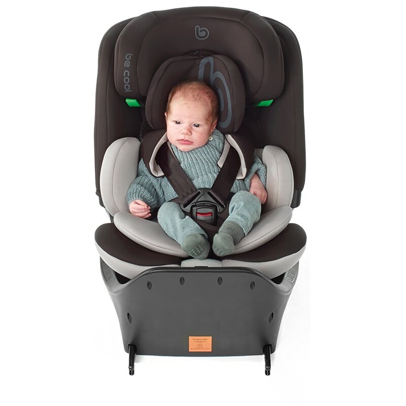 Scaun auto, Be Cool, Wagon I-Size, Rotire 360 grade, 40 - 150 cm, 0 - 36 kg, Cu Isofix si picior stabilizator, Cu protectie laterala de siguranta, Conform cu standardul european de securitate ECE R129, Carbon