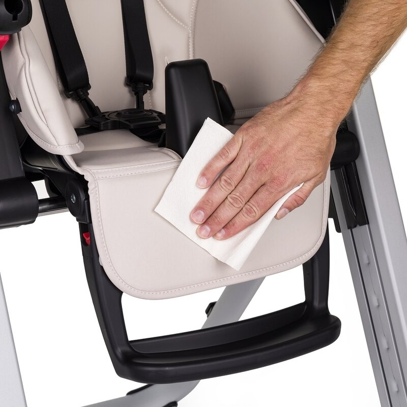 Scaun de masa, Petite&Mars, Tasty, Multifunctional, Pana la 15 kg, Reglabil pe inaltime in 7 pozitii, Spatar reglabil pana la 175 grade, Suport picioare si tavita reglabile, Cu roti, Aluminiu, Jasmine Honey