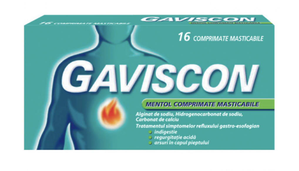 Gaviscon Mentol x 16 comprimate masticabile
