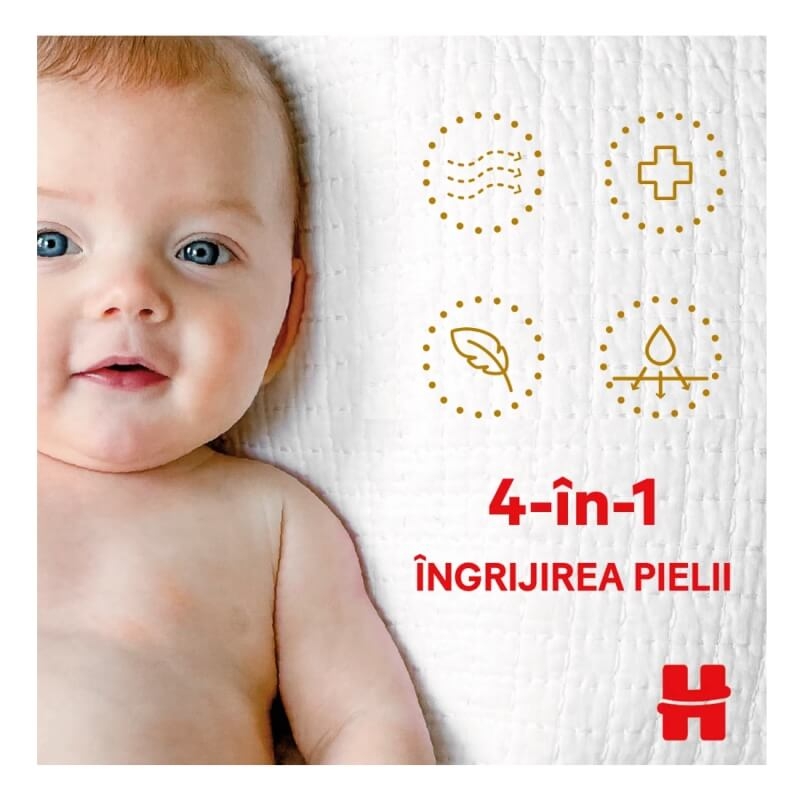 Scutece Extra Care, Nr. 2, 3-6 kg, 82 bucati, Huggies