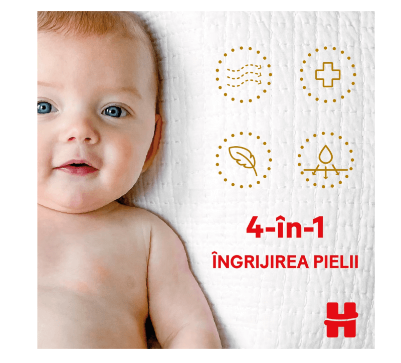 Scutece Extra Care, Nr. 1, 2-5 kg, 84 buc, Huggies