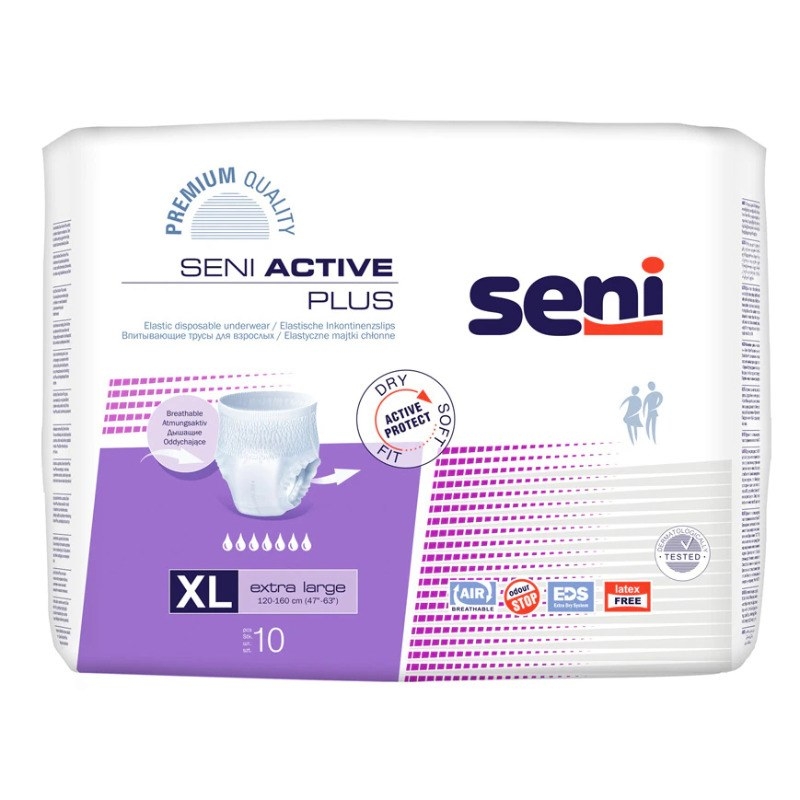 Scutece pentru adulti Active Plus, Extra Large, 10 bucati, Seni