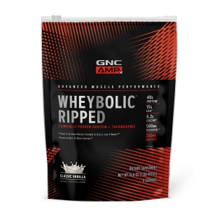 Proteina din zer cu aroma de vanilie AMP Wheybolic Ripped, 469.8 g, GNC