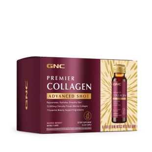 Formula premium de peptide de colagen hidrolizat marin lichid cu aroma de fructe de padure Premier Collagen, 10 x 50 ml, GNC