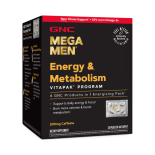 Program Vitapak pentru barbati complex de multivitamine pentru energie si metabolism Mega Men, 30 pachete, GNC