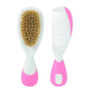 Chicco Set pieptan si perie roz