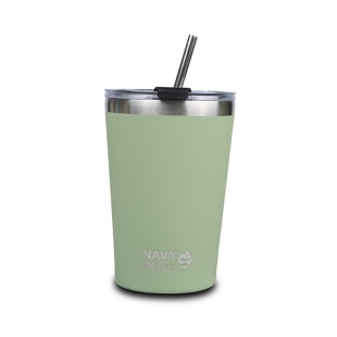 Cana termoizolanta cu pai Nava 450ml verde