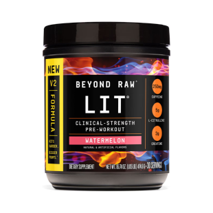 Formula pre-workout cu aroma de pepene Beyond Raw Lit, 474.6 g, GNC