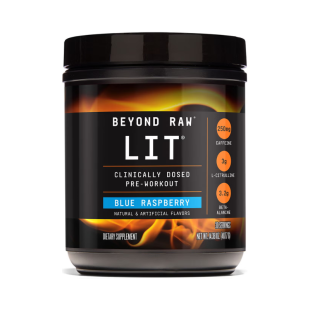 Formula pre-workout cu aroma de zmeura albastra Beyond Raw Lit, 408.9 g, GNC