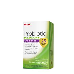 Probiotic Lab4 studiat clinic 25 miliarde UFC culturi vii cu enzime digestive si ghimbir Probiotic Solutions, 30 capsule, GNC