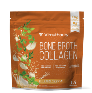 Collagen cu aroma naturala de supa de pui Vitauthority , 310 g, GNC