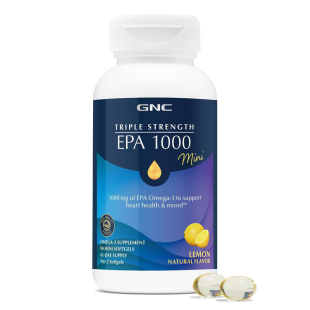 EPA 1000 mg mini cu aroma naturala de lamaie Triple Strength, 90 capsule, GNC