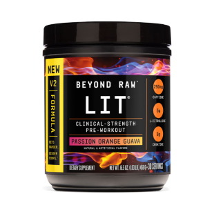 Formula pre-workout cu aroma de passion orange guava Beyond Raw Lit, 468 g, GNC
