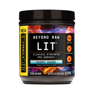 Formula pre-workout cu aroma de gummy shark Beyond Raw Lit, 468 g, GNC