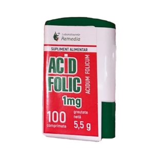 Acid Folic 1 mg, 100 comprimate, Remedia