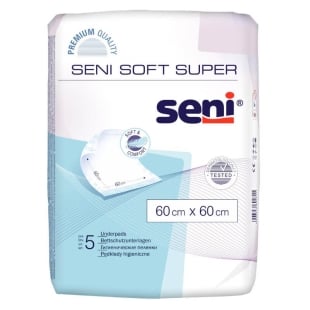 Aleze impermeabile absorbante Soft Super, 60 cm x 60 cm, 5 bucati, Seni