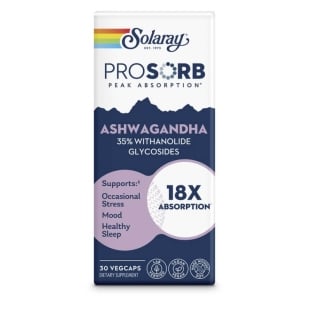 Ashwagandha Prosorb 240 mg Solaray, 30 capsule vegetale, Secom