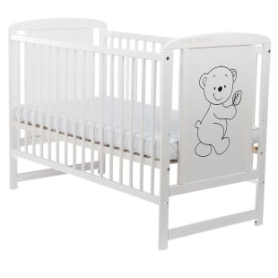 BabyNeeds - Patut din lemn Timmi 120x60 cm Alb