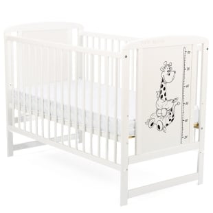BabyNeeds - Patut din lemn Timmi Girafa 120x60 cm Alb