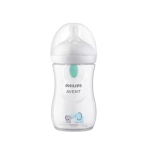 Biberon cu dispozitiv anticolici AirFree Natural Response, +1 luna, model elefant, 260 ml, SCY673/81, Philips Avent