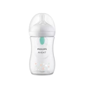 Biberon cu dispozitiv anticolici AirFree Natural Response, +1 luna, model ursuleti, 260 ml, SCY673/82, Philips Avent