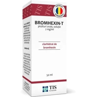 Bromhexin-T, 2 mg/ml picaturi orale solutie, 50 ml, Tis Farmaceutic