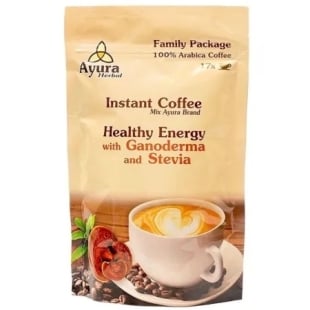 Cafea cu ganoderma si stevie Instant Coffee Mix Family Pack, 250 g, Ayura Herbal