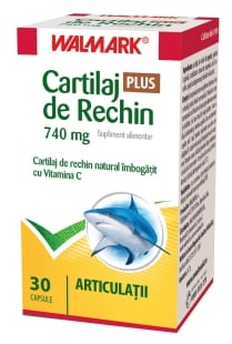 Cartilaj de Rechin Plus 740 mg cu Vitamina C, 30 capsule, Walmark