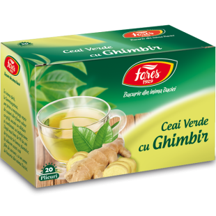 Ceai verde cu ghimbir 20plicuri, Fares