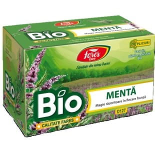 Ceai menta Bio D127, 20 plicuri, Fares
