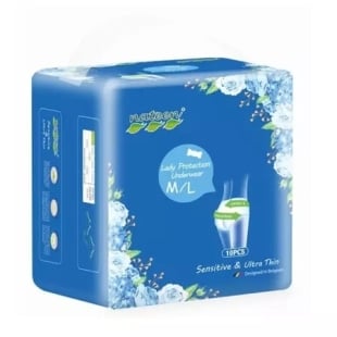 Chiloti ultra-subtiri pentru menstruatie marime M/L Sensitive, 10 bucati, Nateen
