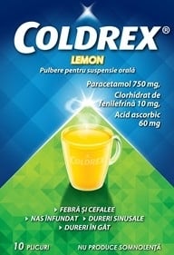 Coldrex Lemon, 10 plicuri, Perrigo