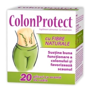 Colon Protect cu fibre naturale si gust de rodie, 20 plicuri, Zdrovit