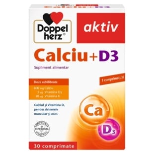 Aktiv Calciu + Vitamina D3, 30compr, Doppelherz