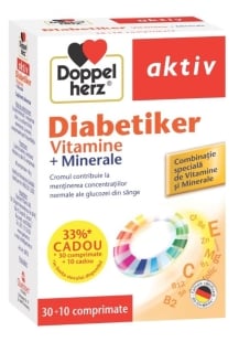 Aktiv Diabetiker Vitamine + Minerale, 30compr + 10compr Cadou, Doppelherz
