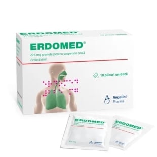 Erdomed, 225 mg granule pentru suspensie orala, 10 plicuri, Angelini