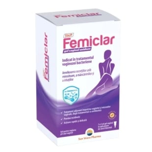 Femiclar gel vaginal unidoze, 5 ml, 7 aplicatoare, Sun Wave Pharma