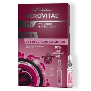 Fiole cu ser concentrat antirid cu acid hialuronic 10% 4D H3 Evolution Perfect Look, 2 ml, 10 fiole, Gerovital