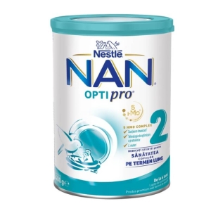 Lapte praf de continuare pentru bebelusi Nan 2 Optipro HMO, +6 luni, 400 g, Nestle