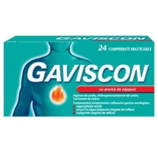 Gaviscon capsuni, 24 comprimate masticabile, Reckitt Benckiser