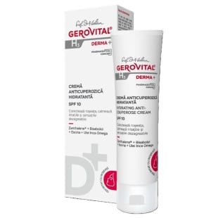 Crema anticuperozica hidratanta SPF 10 Derma+, 50 ml, Gerovital