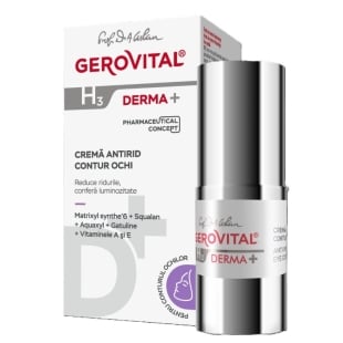 Crema antirid contur ochi H3 Derma+, 15 ml, Gerovital
