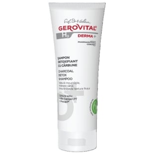 Sampon detoxifiant cu carbune H3 Derma+, 200 ml, Gerovital