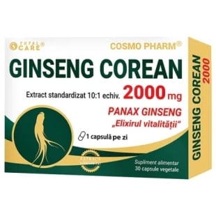 Ginseng Corean 2000 mg, 30 comprimate, Cosmo Pharm