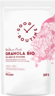 Granola Bio cu goji si stafide Good Routine Wellness Foods, 200 g, Secom