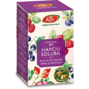 Hapciu solubil cu fructe de padure, 10 plicuri, Fares