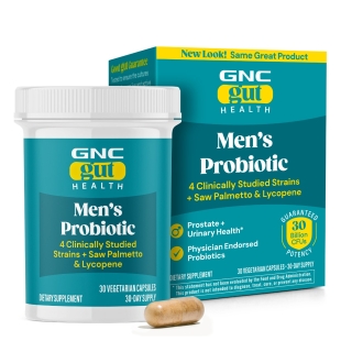 Probiotic studiat clinic pentru barbati cu 30 miliarde UFC culturi vii cu saw palmetto si lycopene, 30 capsule, GNC