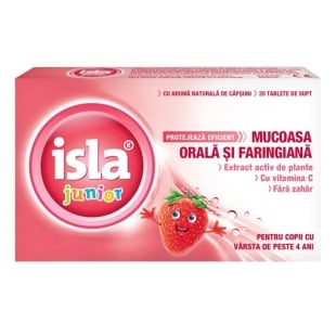 Isla junior cu aroma de capsuni, 20 tablete de supt, Engelhard